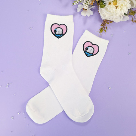 Chaussettes brodées personnalisables - BIRD - Taille unique (39/41) 🐦💗