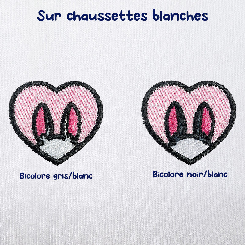 Chaussettes brodées personnalisables - BUNNY - Taille unique (39/41) 🐰🥕 Chaussettes brodées personnalisables - BUNNY - Taille unique (39/41) 🐰🥕