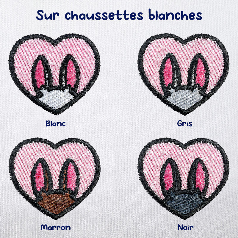 Chaussettes brodées personnalisables - BUNNY - Taille unique (39/41) 🐰🥕 Chaussettes brodées personnalisables - BUNNY - Taille unique (39/41) 🐰🥕