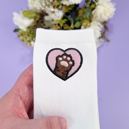 Chaussettes brodées personnalisables - CAT - Taille unique (39/41) 🐱🧶