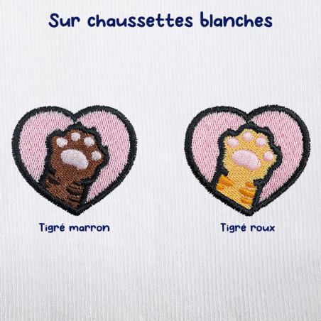 Chaussettes brodées personnalisables - CAT - Taille unique (39/41) 🐱🧶