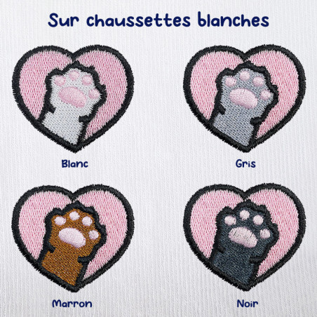 Chaussettes brodées personnalisables - CAT - Taille unique (39/41) 🐱🧶
