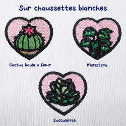 Chaussettes brodées personnalisables - PLANT - Taille unique (39/41) 🪴☀️