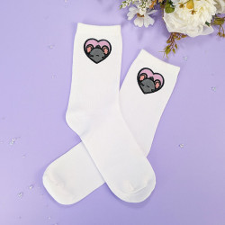 Chaussettes brodées personnalisables - RAT - Taille unique (39/41) 🐭🧀