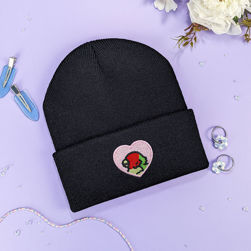 Bonnet à revers brodé personnalisable – BIRD 🐦💗