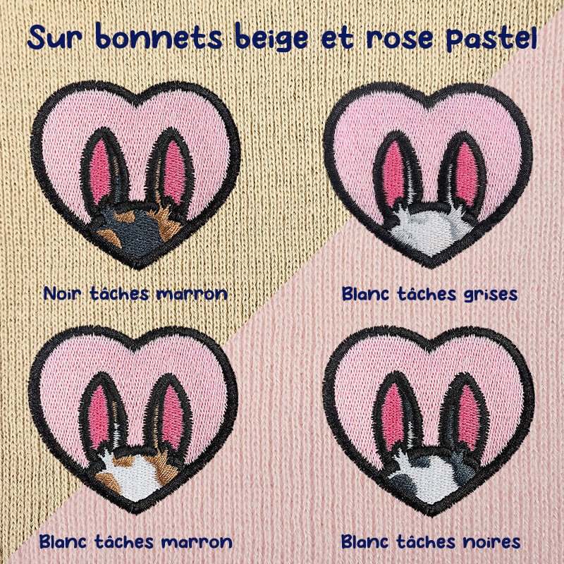 Bonnet à revers brodé personnalisable – BUNNY 🐰🥕