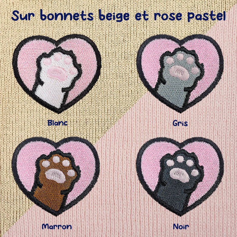 Bonnet à revers brodé personnalisable – CAT 🐱🧶