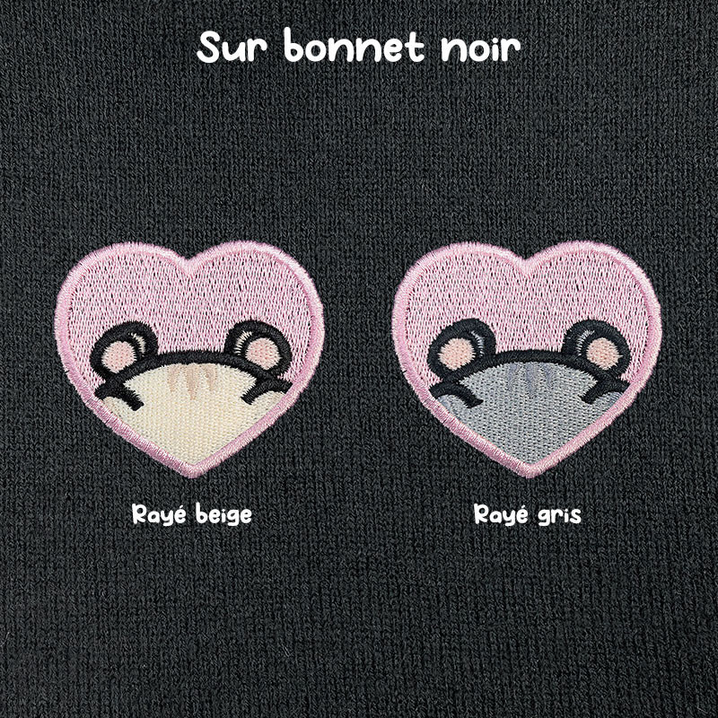 Bonnet à revers brodé personnalisable – HAMSTER 🐹🍎