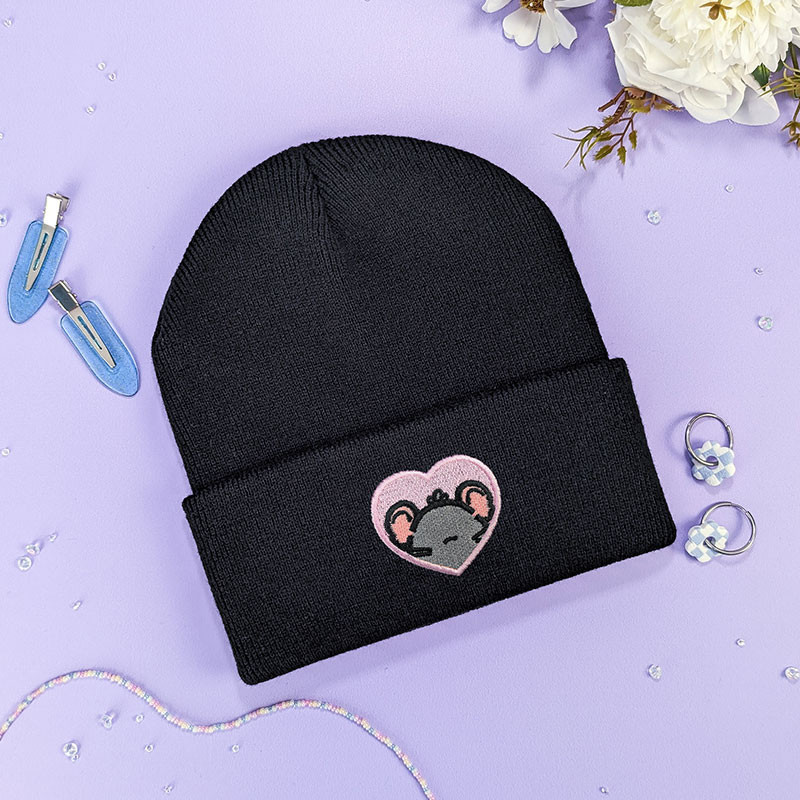 Bonnet à revers brodé personnalisable – RAT 🐭🧀
