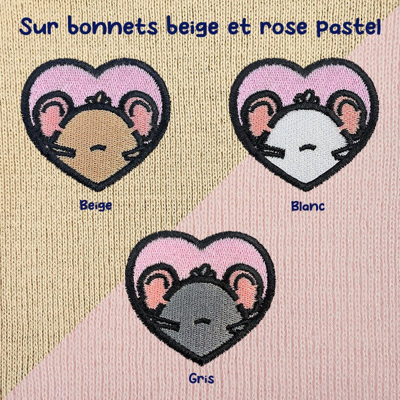 Bonnet à revers brodé personnalisable – RAT 🐭🧀