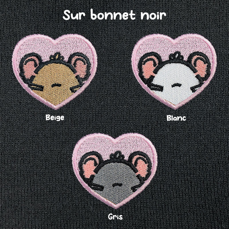 Bonnet à revers brodé personnalisable – RAT 🐭🧀 Bonnet à revers brodé personnalisable – RAT 🐭🧀