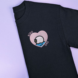 T-shirt brodé oversize personnalisable - BIRD DAD - unisexe 🐦💗