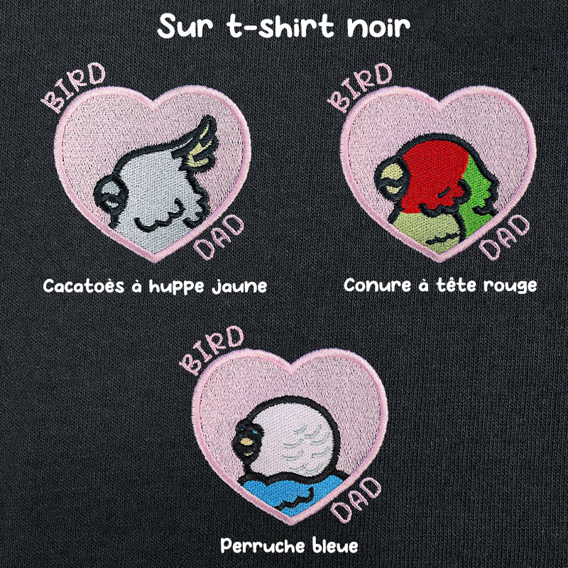 T-shirt brodé oversize personnalisable - BIRD DAD - unisexe 🐦💗
