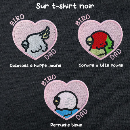 T-shirt brodé oversize personnalisable - BIRD DAD - unisexe 🐦💗