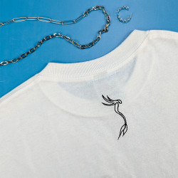 T-shirt brodé oversize personnalisable - BIRD - unisexe 🐦💗