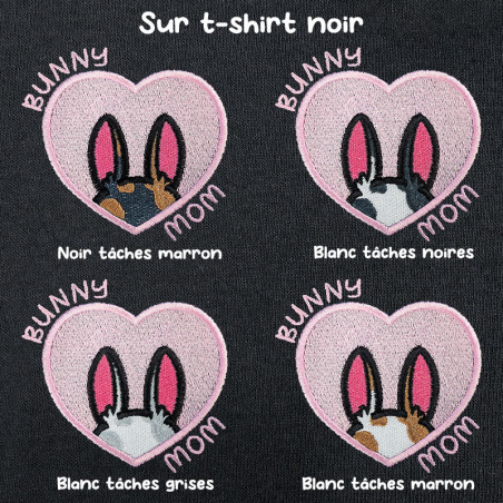 T-shirt brodé oversize personnalisable - BUNNY MOM - unisexe 🐰🥕