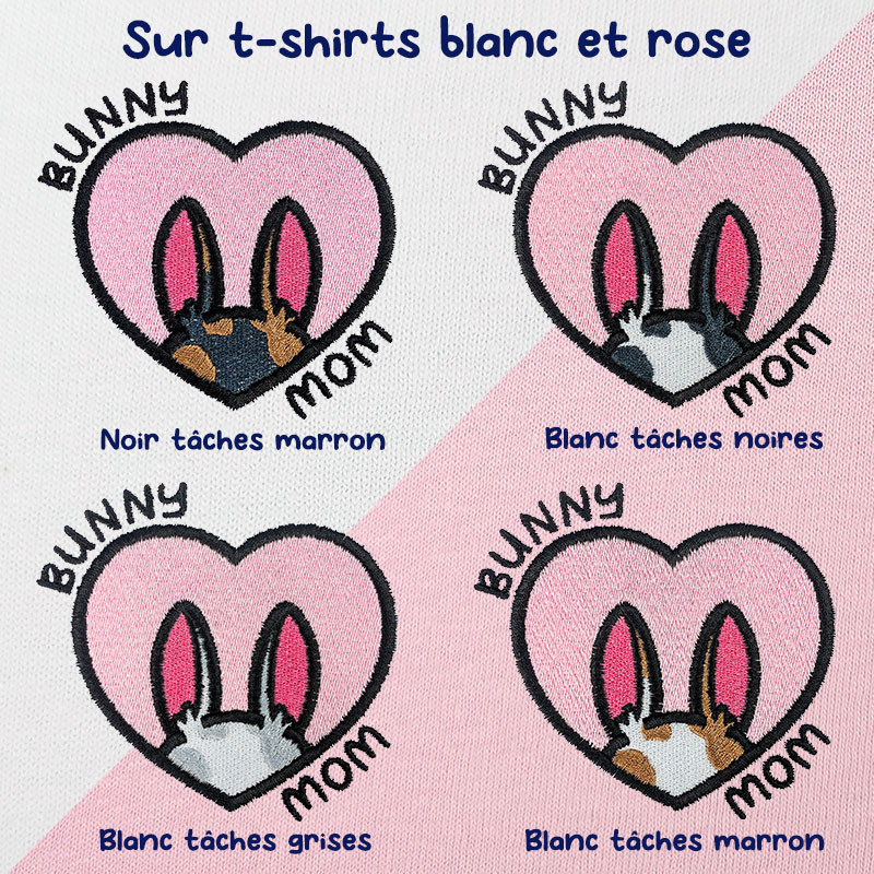 T-shirt brodé oversize personnalisable - BUNNY MOM - unisexe 🐰🥕