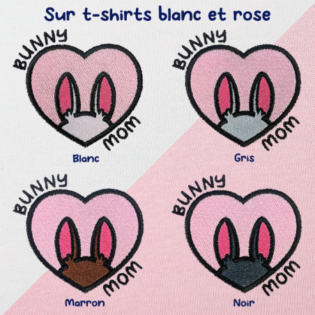 T-shirt brodé oversize personnalisable - BUNNY MOM - unisexe 🐰🥕