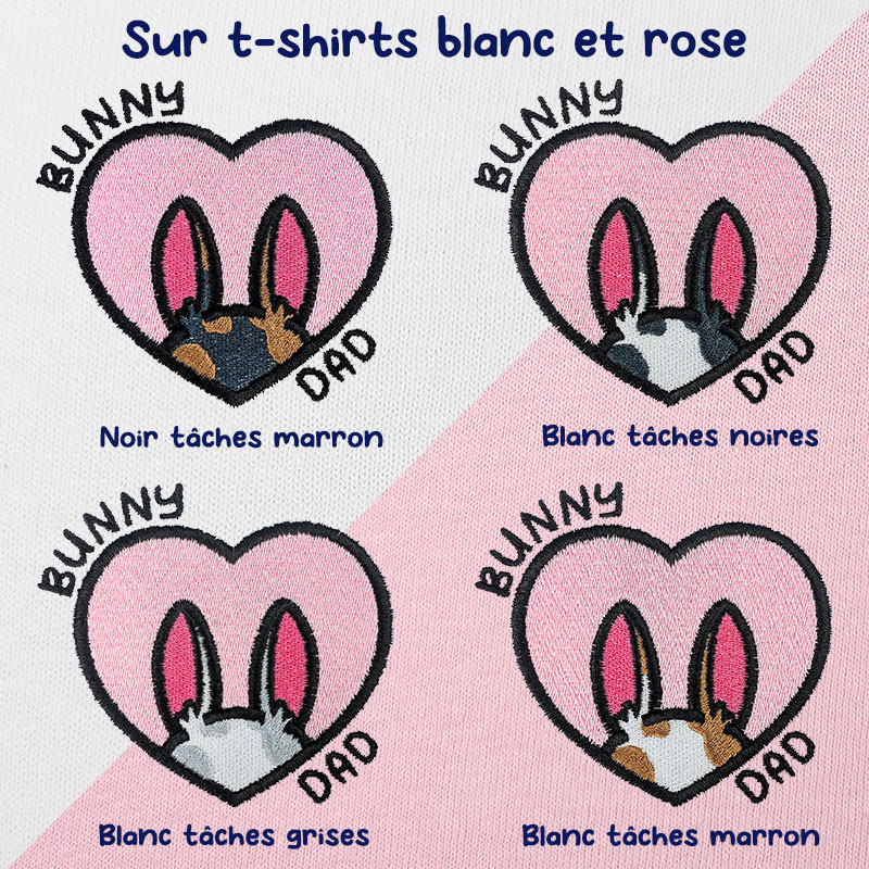 T-shirt brodé oversize personnalisable - BUNNY DAD - unisexe 🐰🥕