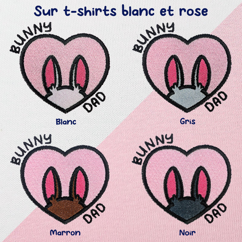T-shirt brodé oversize personnalisable - BUNNY DAD - unisexe 🐰🥕