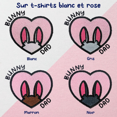 T-shirt brodé oversize personnalisable - BUNNY DAD - unisexe 🐰🥕