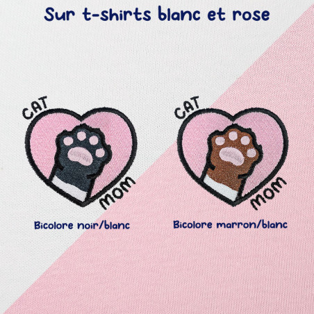 T-shirt brodé oversize personnalisable - CAT MOM - unisexe 🐱🧶