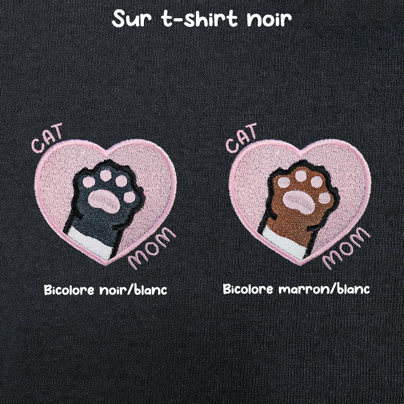 T-shirt brodé oversize personnalisable - CAT MOM - unisexe 🐱🧶