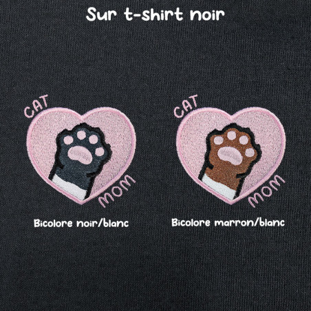 T-shirt brodé oversize personnalisable - CAT MOM - unisexe 🐱🧶