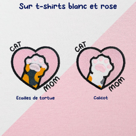 T-shirt brodé oversize personnalisable - CAT MOM - unisexe 🐱🧶