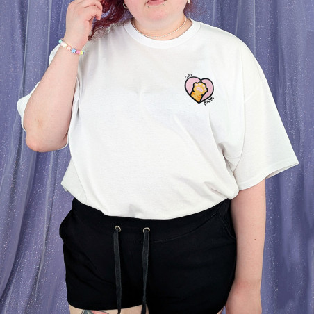 T-shirt brodé oversize personnalisable - CAT MOM - unisexe 🐱🧶