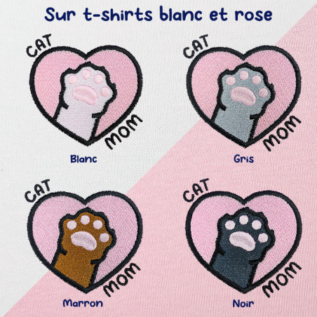 T-shirt brodé oversize personnalisable - CAT MOM - unisexe 🐱🧶