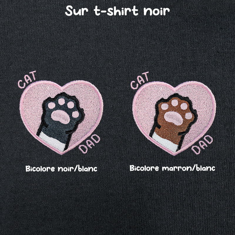 T-shirt brodé oversize personnalisable - CAT DAD - unisexe 🐱🧶