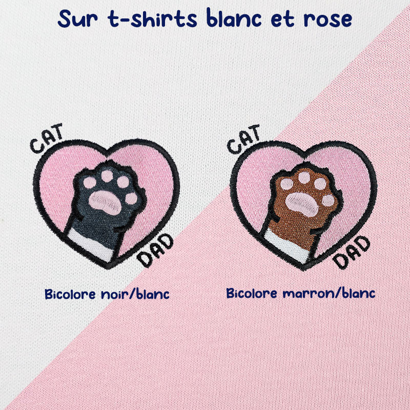 T-shirt brodé oversize personnalisable - CAT DAD - unisexe 🐱🧶