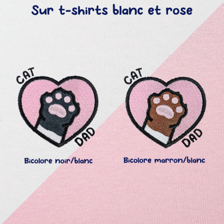 T-shirt brodé oversize personnalisable - CAT DAD - unisexe 🐱🧶