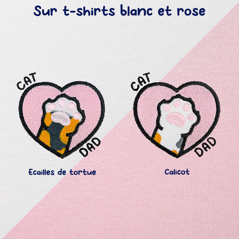 T-shirt brodé oversize personnalisable - CAT DAD - unisexe 🐱🧶