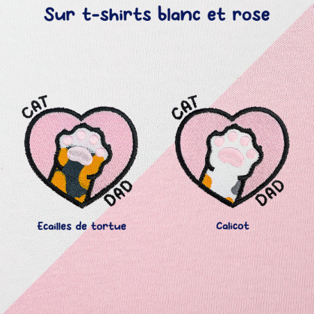 T-shirt brodé oversize personnalisable - CAT DAD - unisexe 🐱🧶