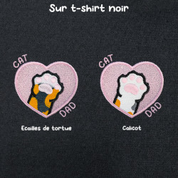 T-shirt brodé oversize personnalisable - CAT DAD - unisexe 🐱🧶