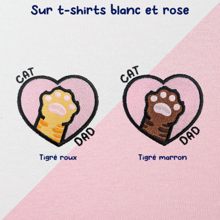 T-shirt brodé oversize personnalisable - CAT DAD - unisexe 🐱🧶
