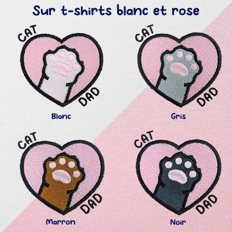 T-shirt brodé oversize personnalisable - CAT DAD - unisexe 🐱🧶
