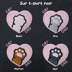 T-shirt brodé oversize personnalisable - CAT DAD - unisexe 🐱🧶