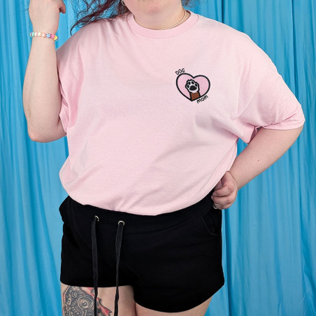 T-shirt brodé oversize personnalisable - DOG MOM - unisexe 🐶🦴