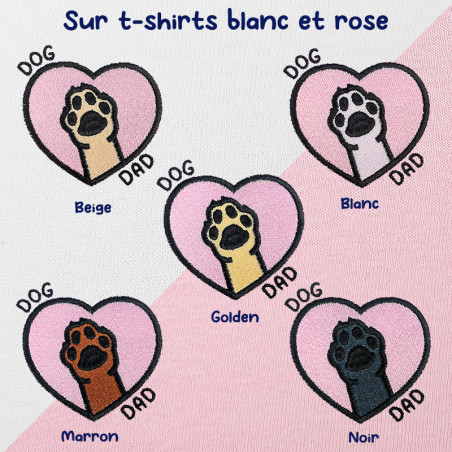 T-shirt brodé oversize personnalisable - DOG DAD - unisexe 🐶🦴