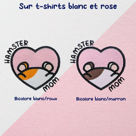 T-shirt brodé oversize personnalisable - HAMSTER MOM - unisexe 🐹🍎