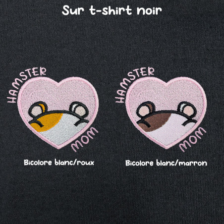 T-shirt brodé oversize personnalisable - HAMSTER MOM - unisexe 🐹🍎