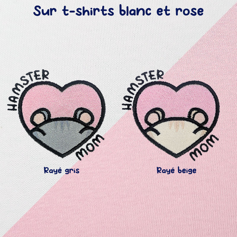 T-shirt brodé oversize personnalisable - HAMSTER MOM - unisexe 🐹🍎