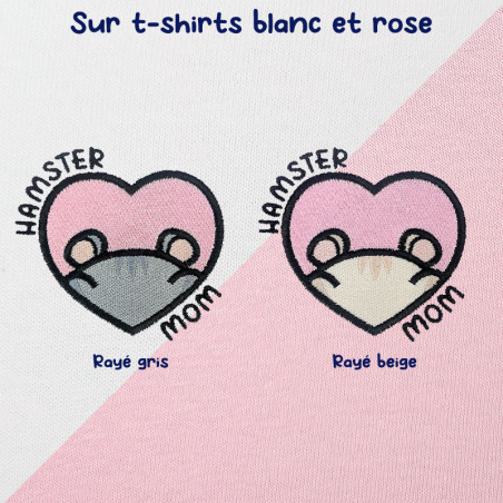 T-shirt brodé oversize personnalisable - HAMSTER MOM - unisexe 🐹🍎