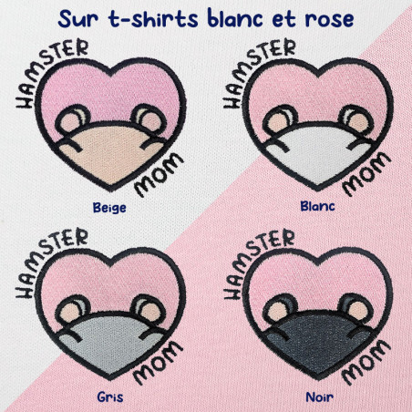 T-shirt brodé oversize personnalisable - HAMSTER MOM - unisexe 🐹🍎