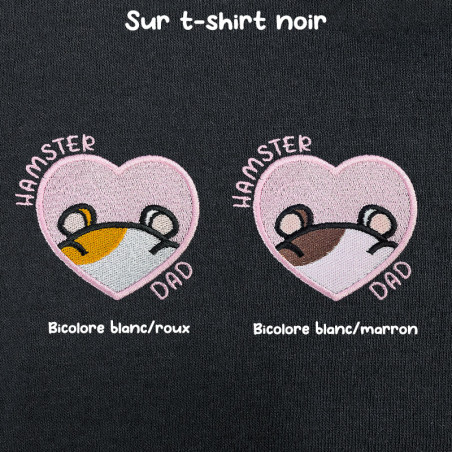 T-shirt brodé oversize personnalisable - HAMSTER DAD - unisexe 🐹🍎