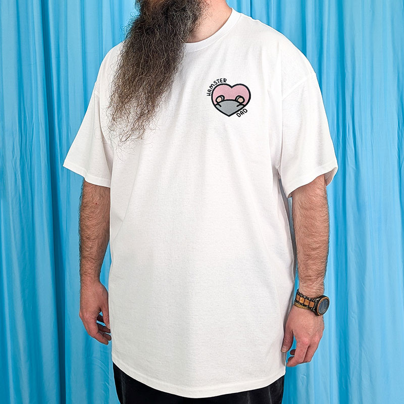 T-shirt brodé oversize personnalisable - HAMSTER DAD - unisexe 🐹🍎