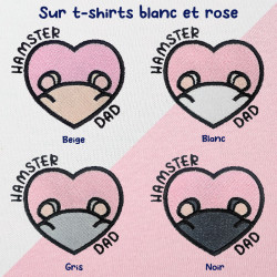 T-shirt brodé oversize personnalisable - HAMSTER DAD - unisexe 🐹🍎